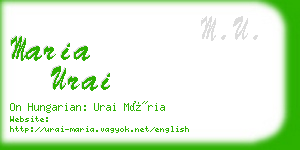 maria urai business card